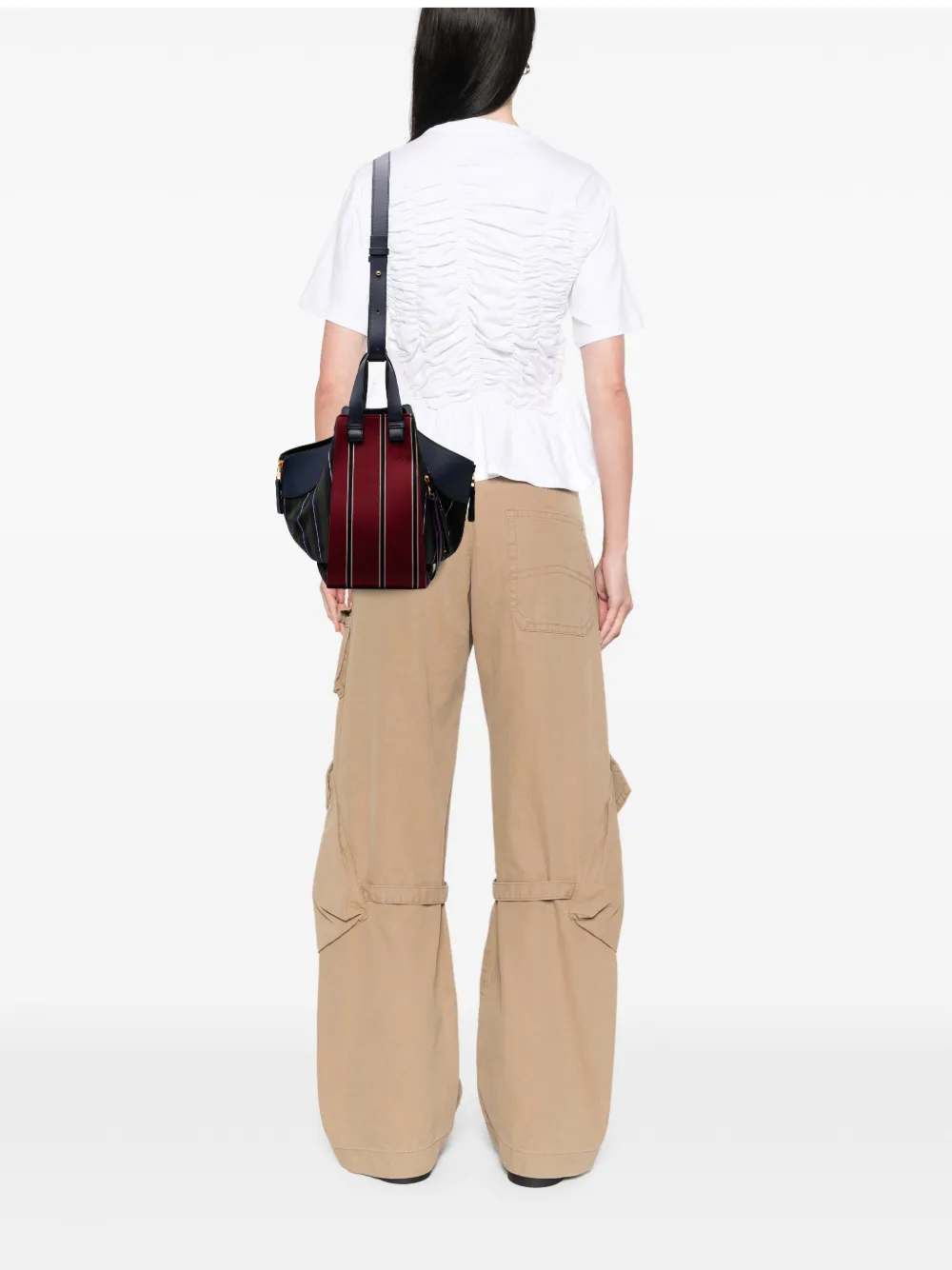 Loewe Pre-Owned 2018 Medium Stripes Canvas and Leather Hammock satchel | Estilos de archivo | Image 2