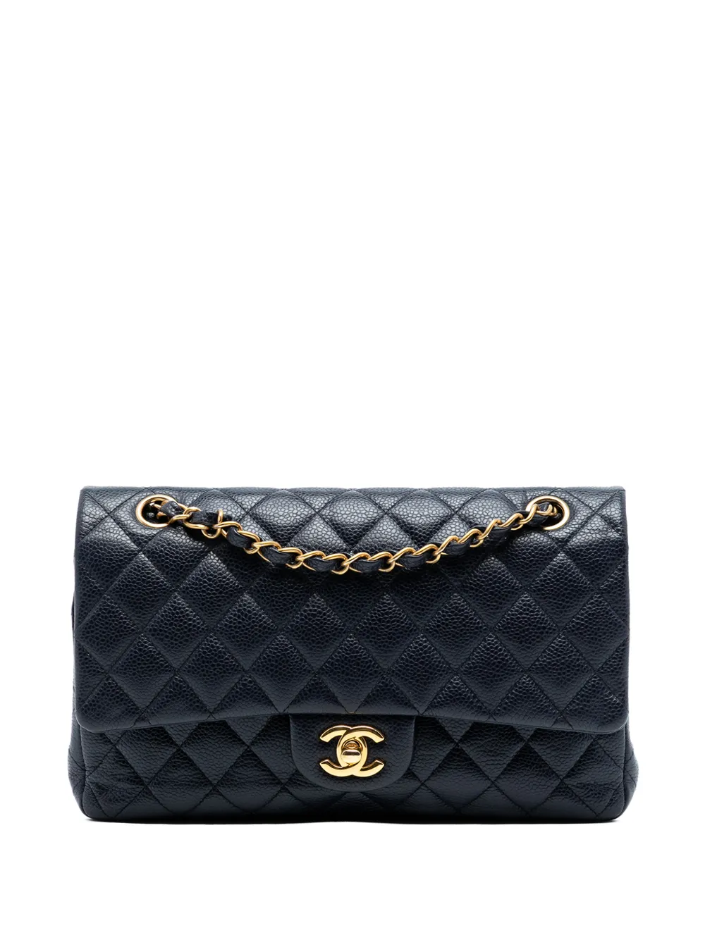 CHANEL Pre-Owned 2016-2017 Medium Classic Caviar Double Flap shoulder bag - Blu