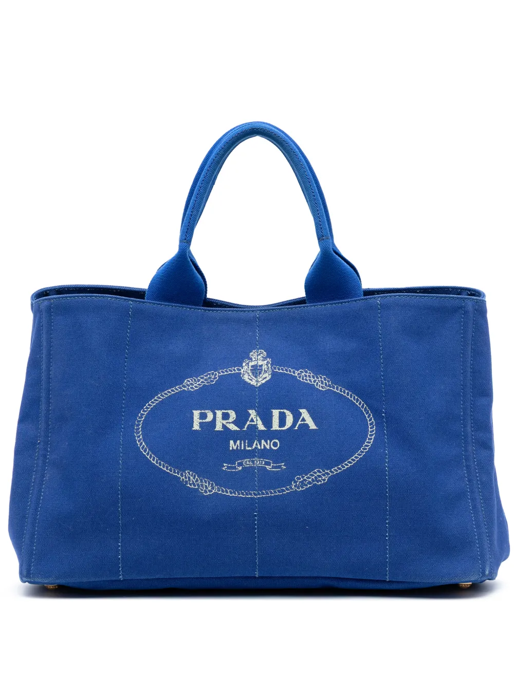 Prada Pre-Owned 2013-2025 Large Canvas Canapa Logo satchel | azul | Image 1