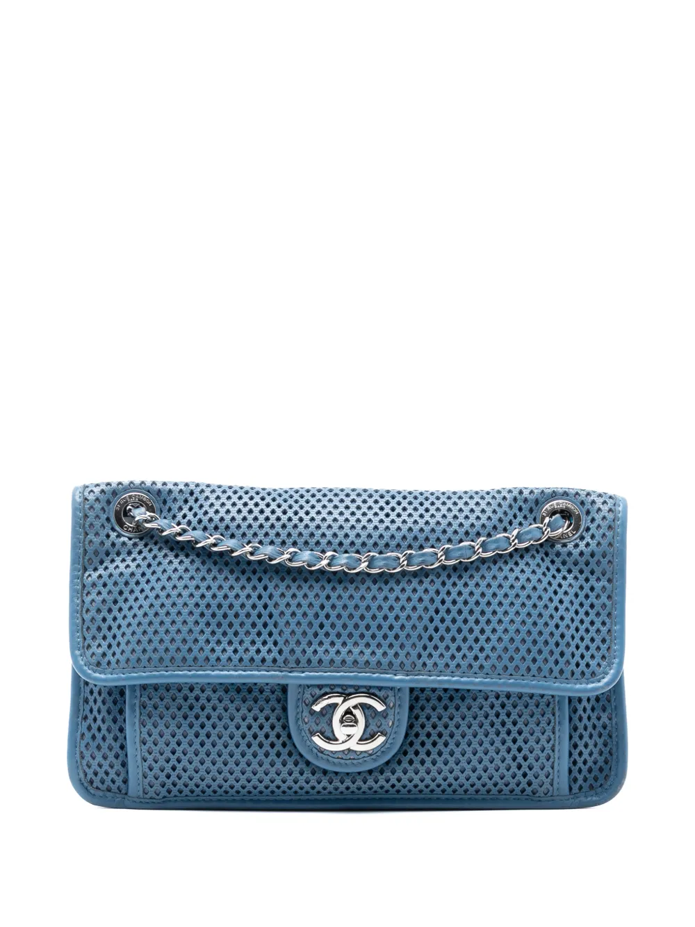 CHANEL Pre-Owned 2012-2013 Medium Perforated Lambskin Up In The Air Flap shoulder bag - Blu