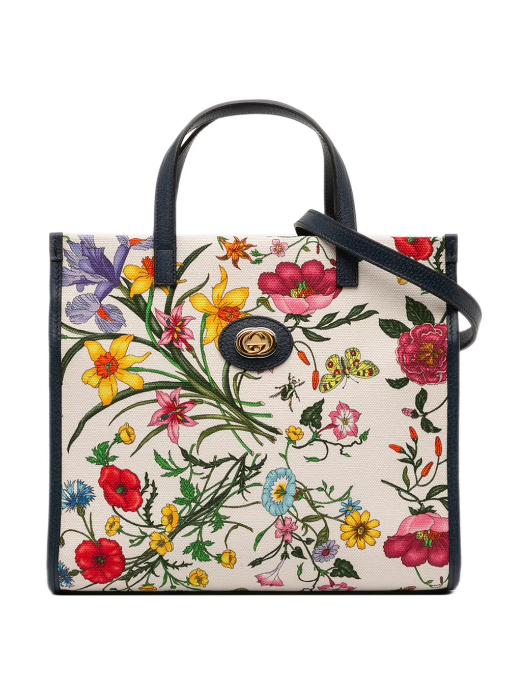 Gucci Pre-Owned Borsa a tracolla Canvas Flora media 2016-2025 - Blu