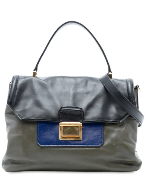 Miu Miu Pre-Owned 2010-2025 Tricolor Vitello Soft Flap Handbag satchel
