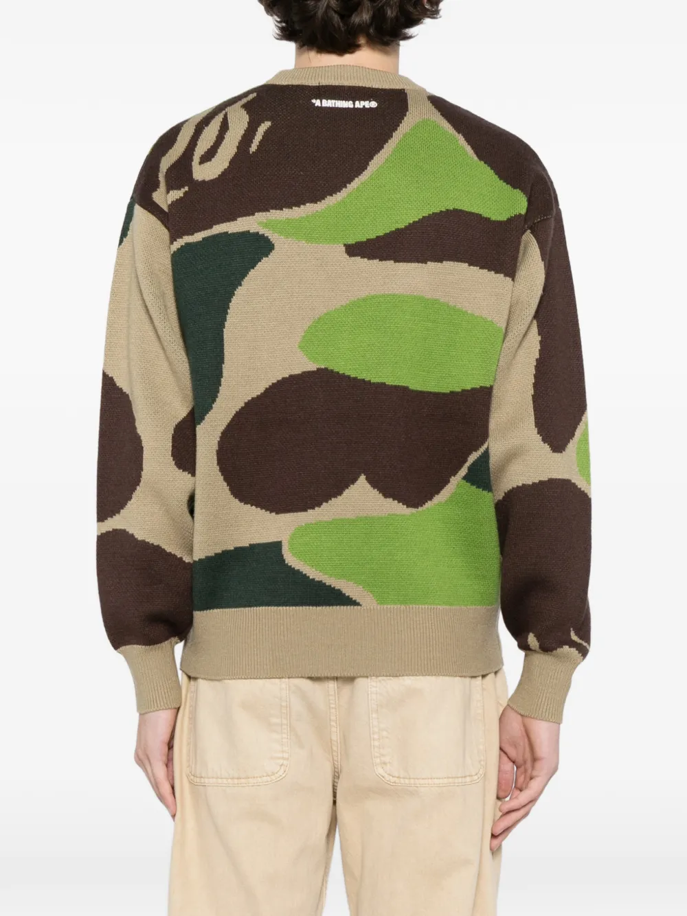 A BATHING APE Trui met camouflageprint Groen