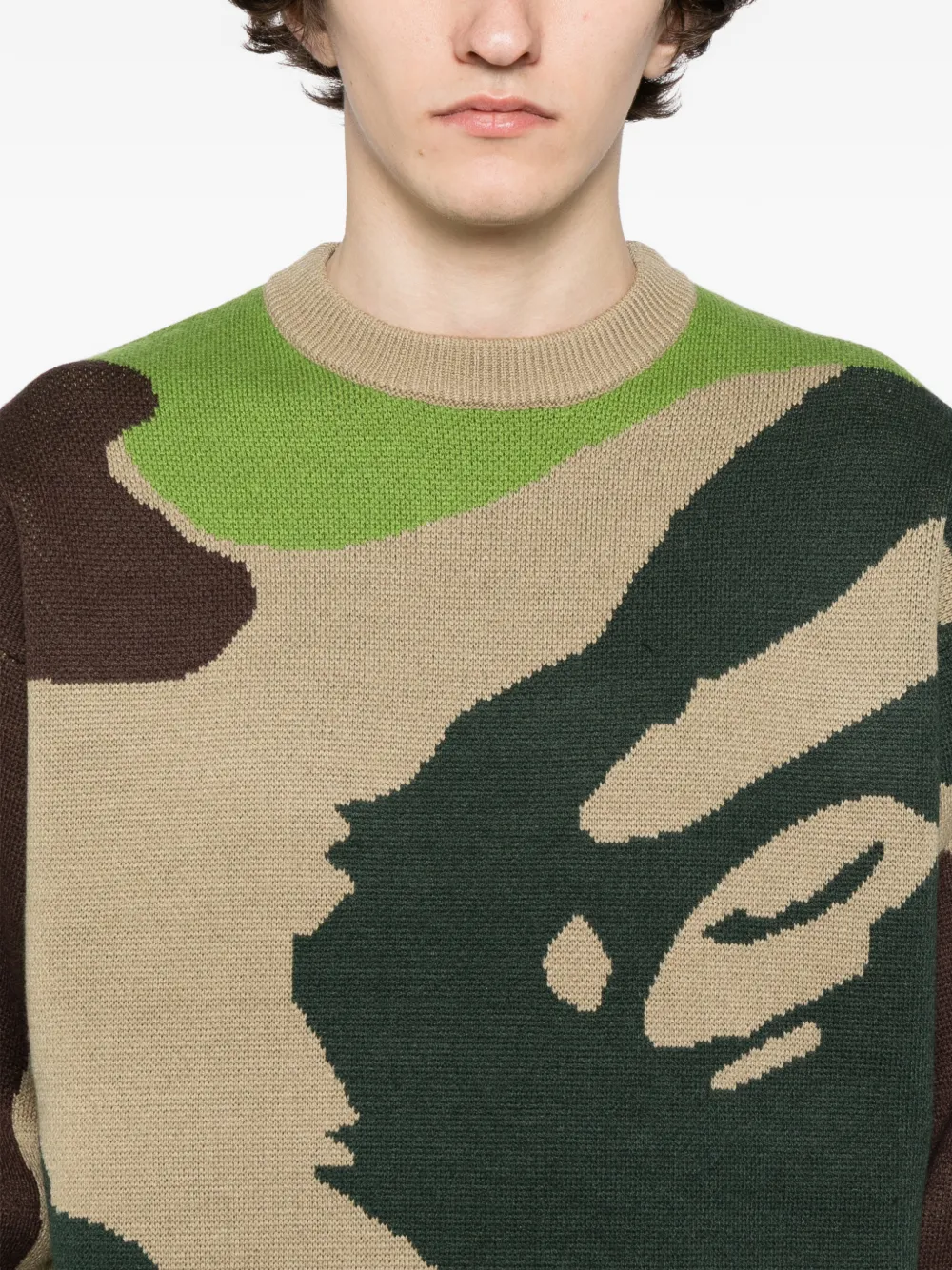 A BATHING APE Trui met camouflageprint Groen