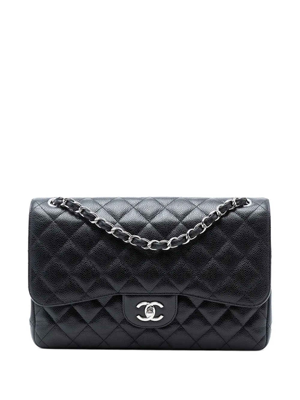 CHANEL Pre-Owned 2017-2018 Jumbo Classic Caviar Double Flap shoulder bag - Nero