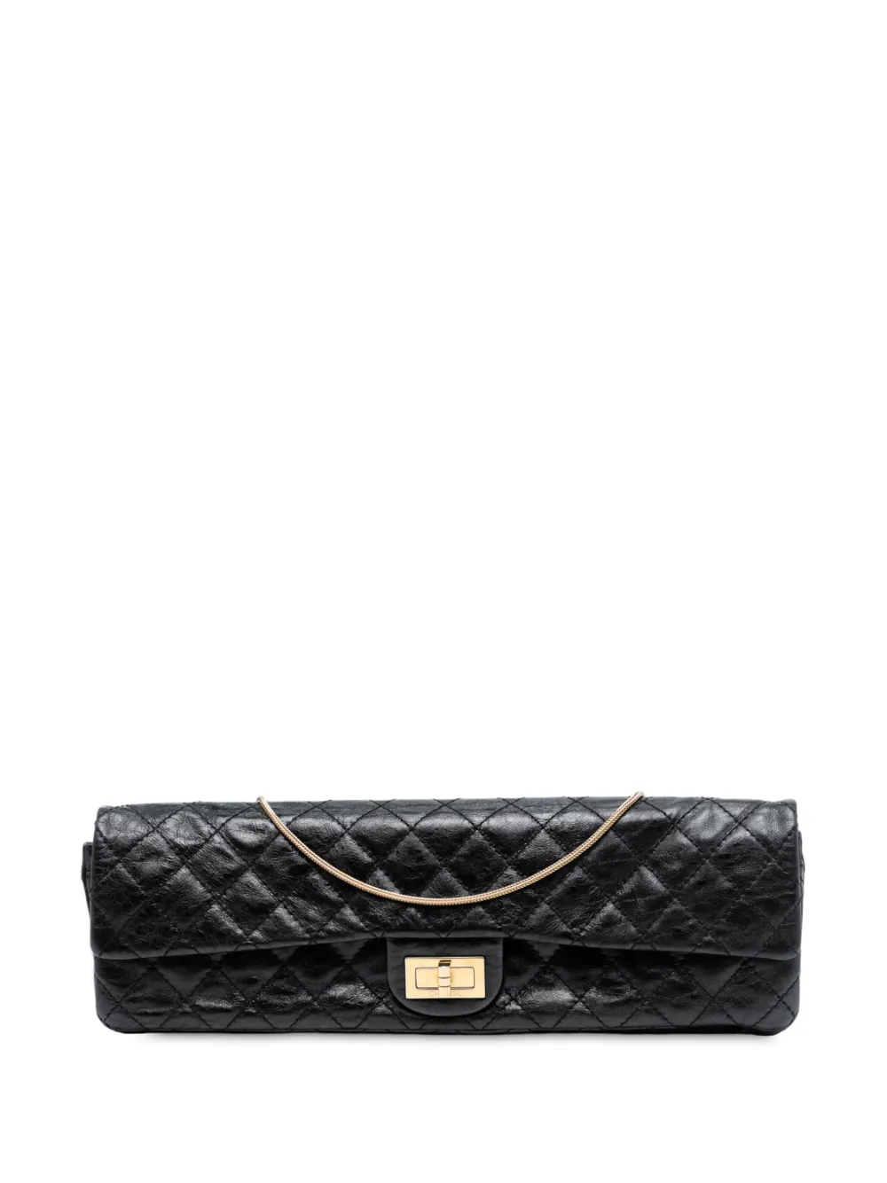 CHANEL Pre-Owned 2008-2009 Reissue 2.55 Quilted Glazed Calfskin East West Single Flap shoulder bag - Nero