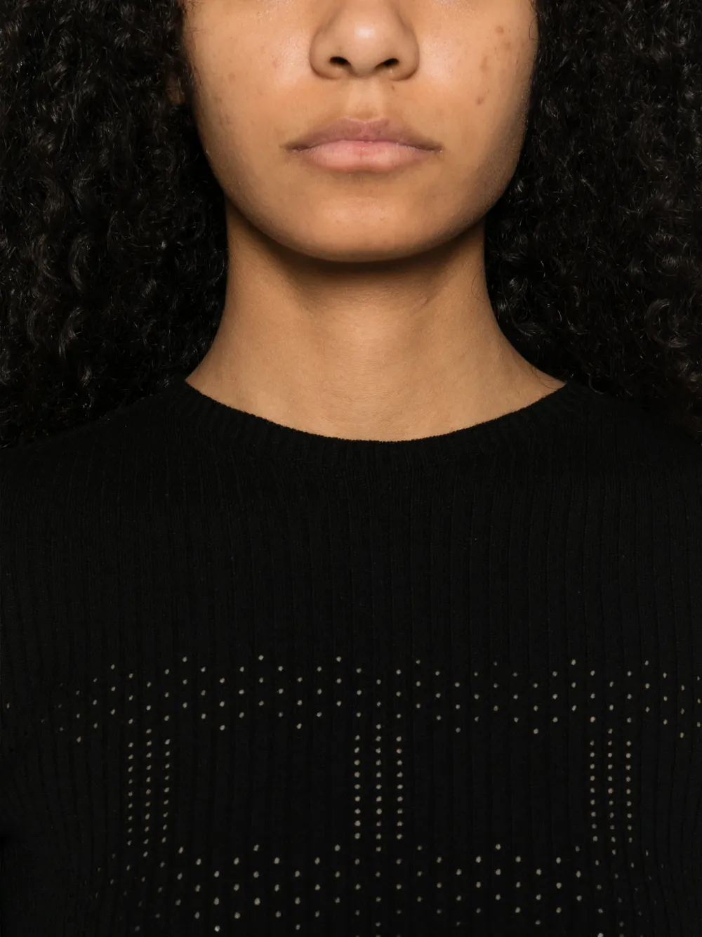 TWINSET Geribbelde top Zwart