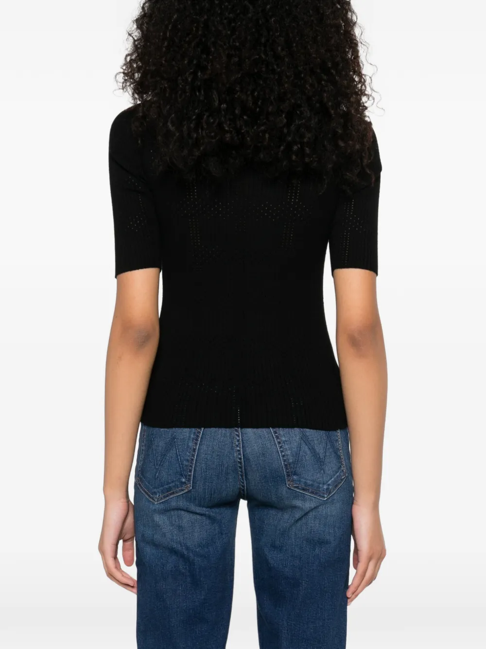 TWINSET Geribbelde top Zwart