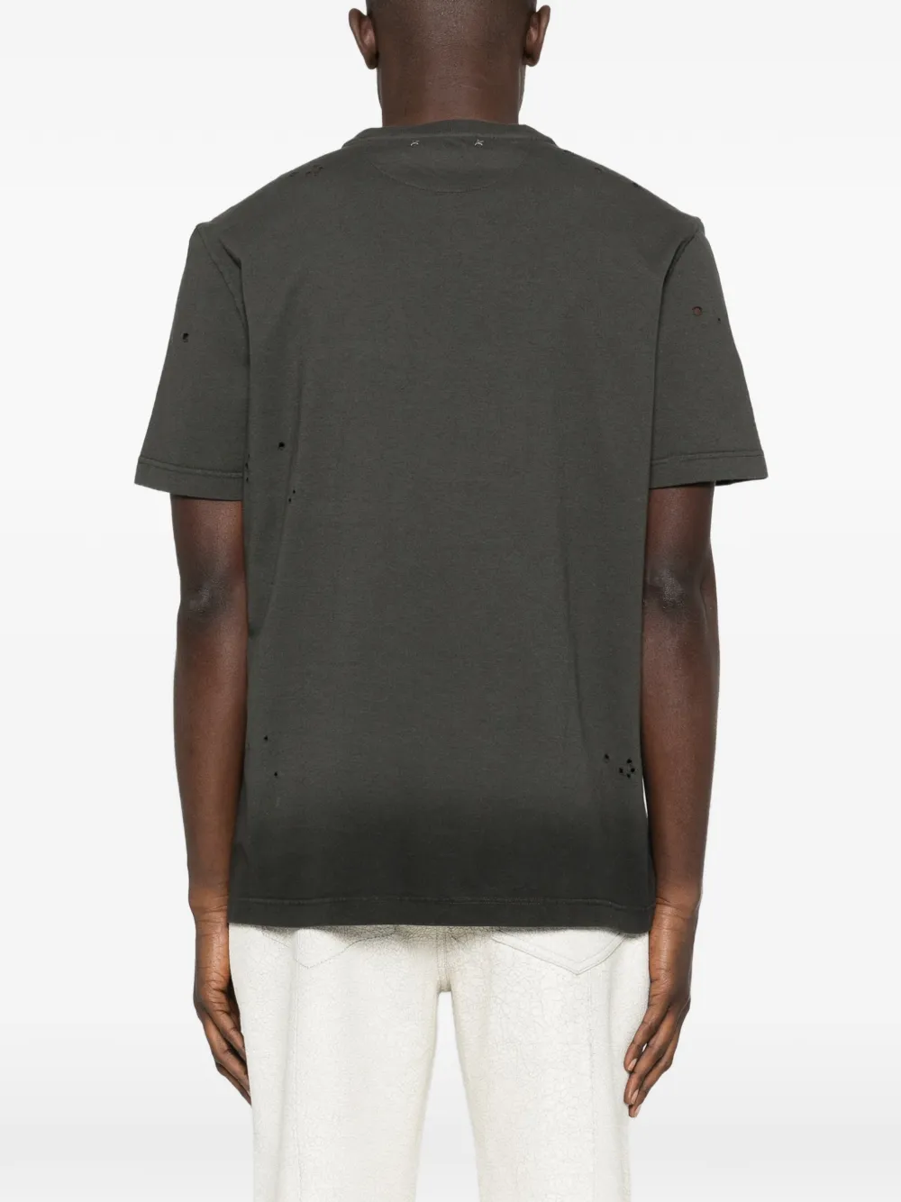 Golden Goose T-shirt van katoenen jersey met geperforeerd hart Grijs