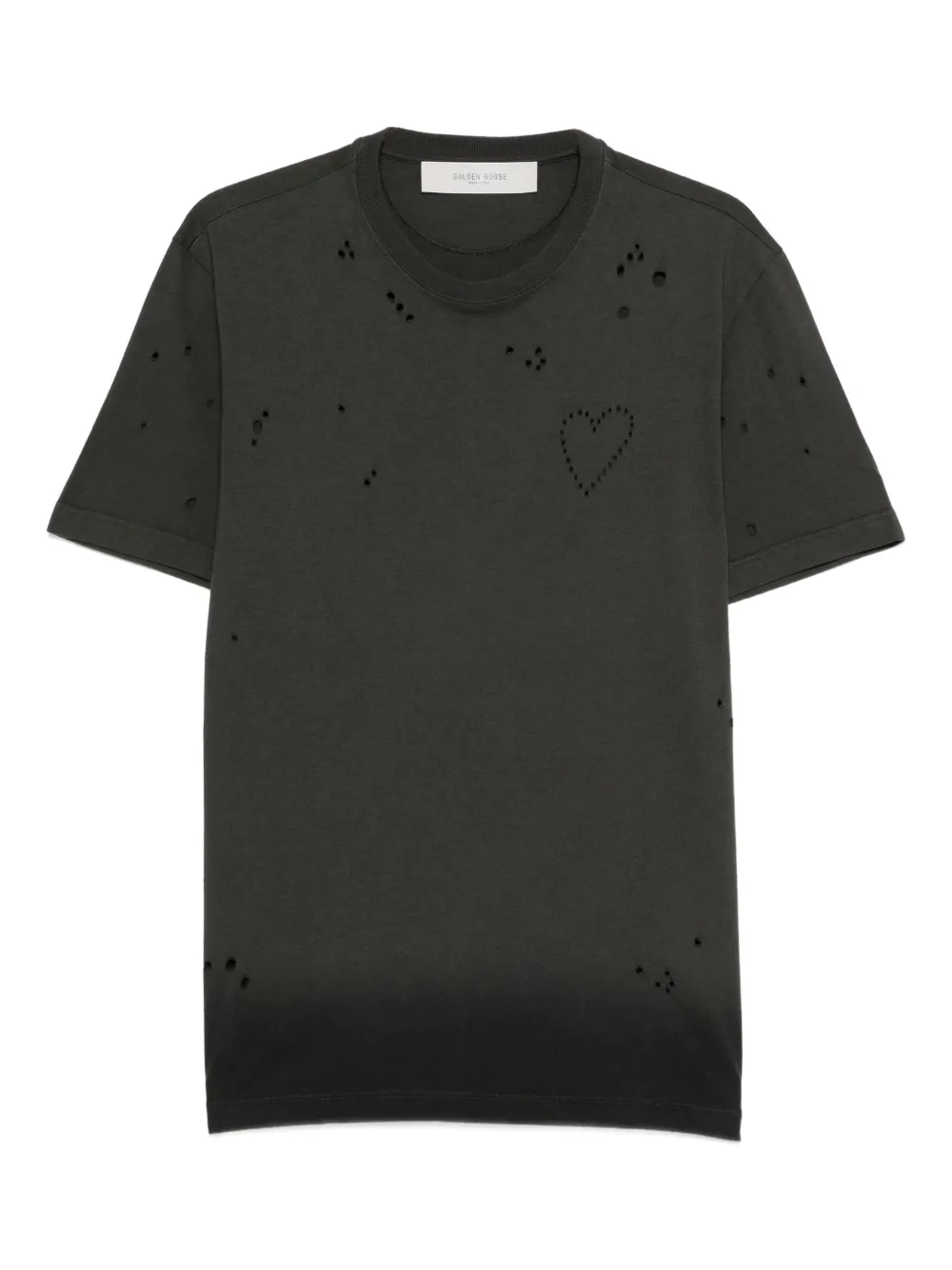 Golden Goose Journey heart-detail distressed T-shirt - Grigio
