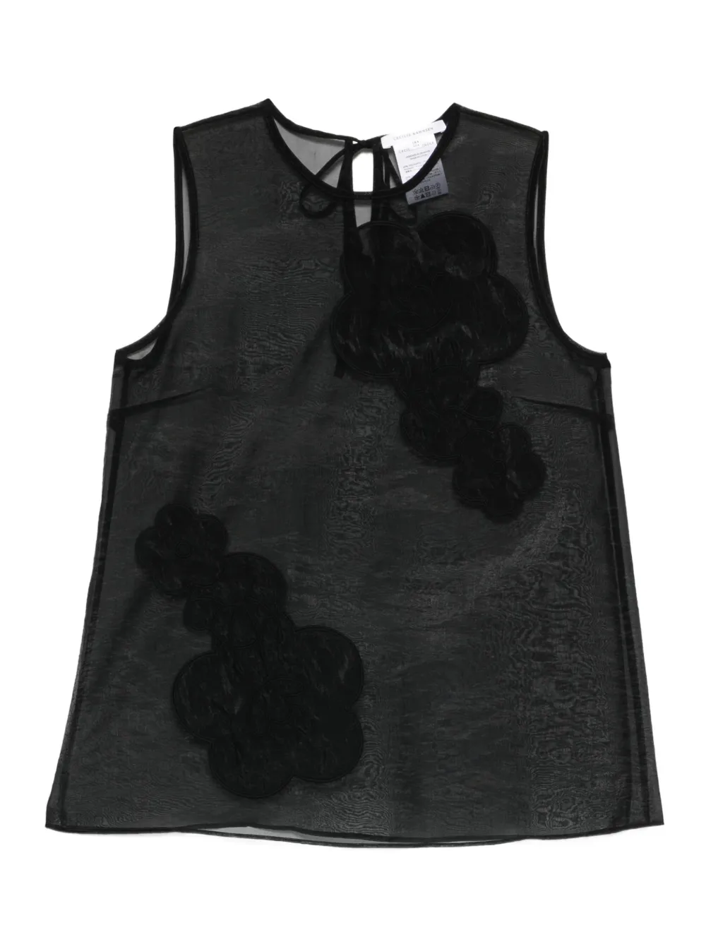 Cecilie Bahnsen Alba floral-appliqué top - Nero