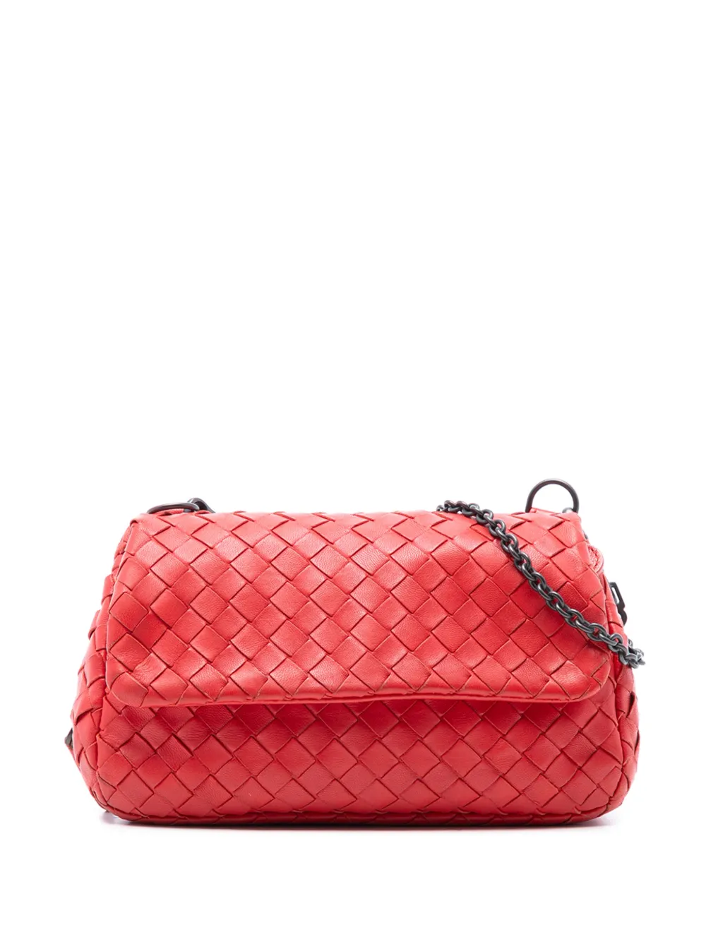 Bottega Veneta Pre-Owned 2012-2025 Mini Nappa Intrecciato Expandable Chain Flap crossbody bag - Red