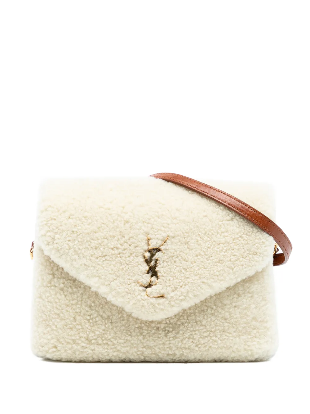 Saint Laurent Pre-Owned Borsa a tracolla Toy Shearling Loulou 2018 - Marrone