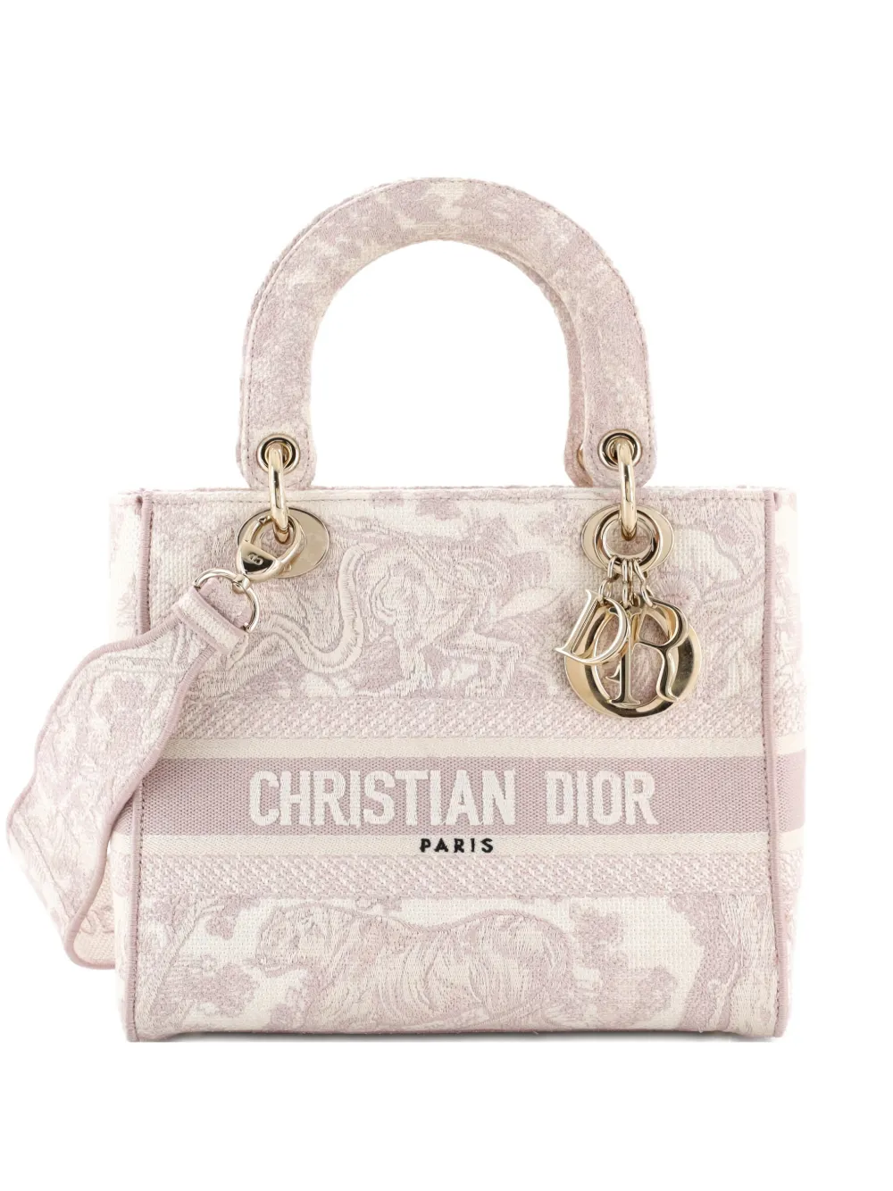 Christian Dior Pre-Owned Toile de Jouy Lady D-Lite Bag Embroidered Canvas tote bag - Toni neutri