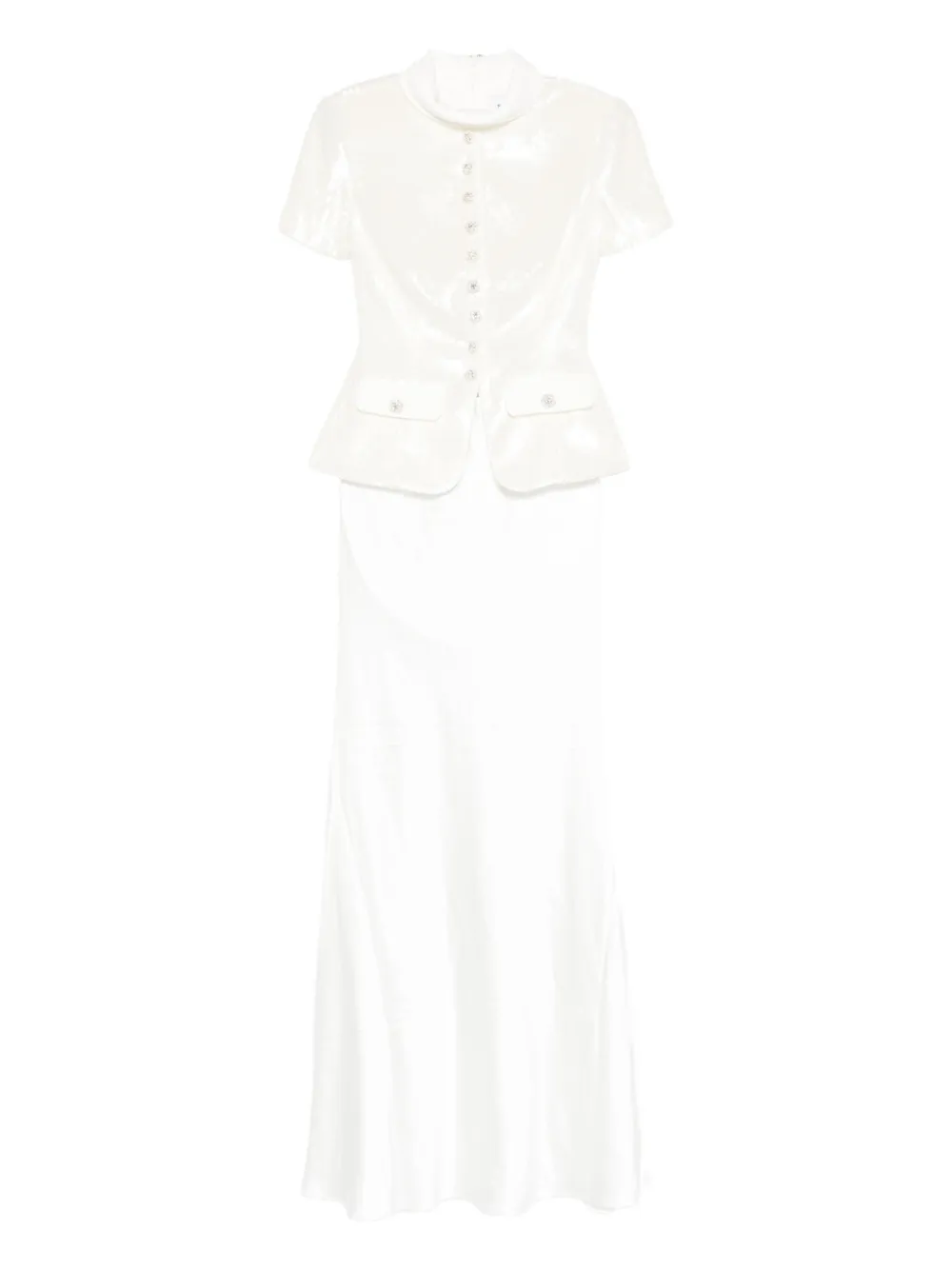 Self-Portrait button-embellishment maxi skirt set (set of two) | White | Image 1