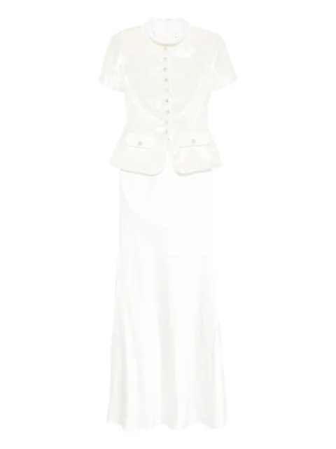 Self-Portrait button-embellishment maxi skirt set (set of two)