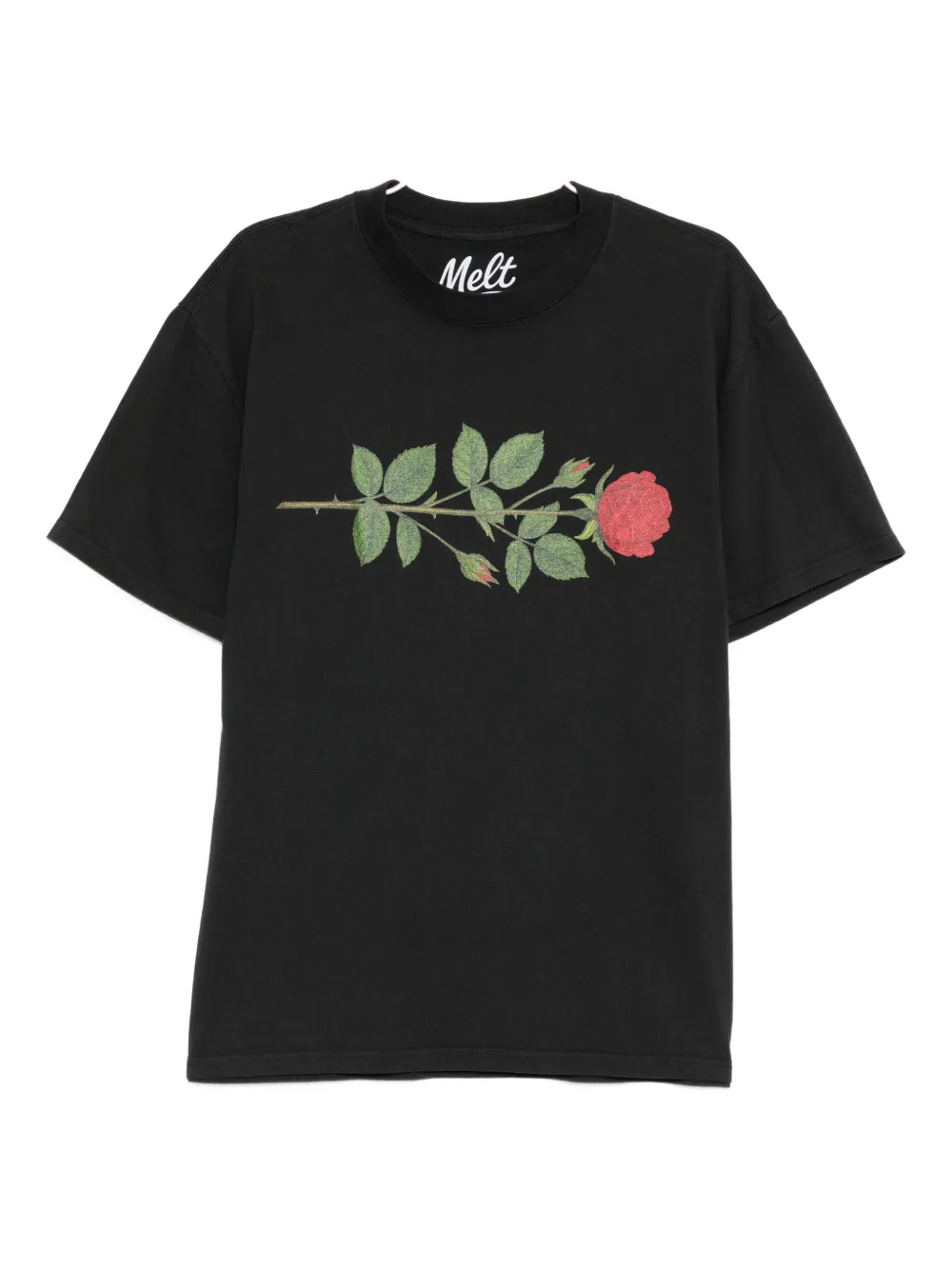 Melt rose print T-shirt - Nero