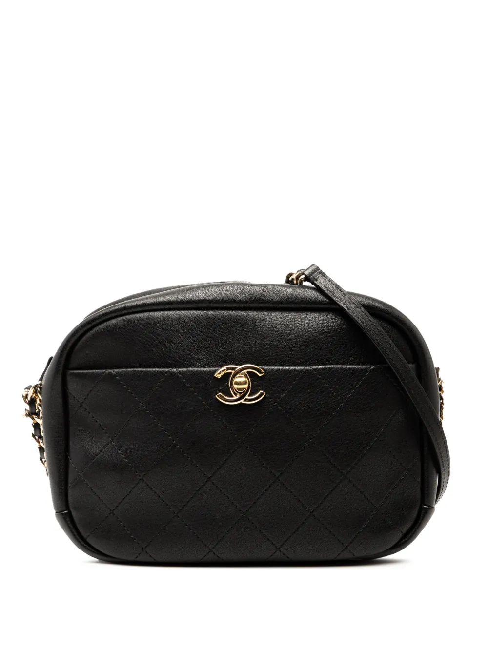 CHANEL Pre-Owned 2018-2019 Medium Quilted Goatskin Casual Trip Camera Bag crossbody bag - Nero