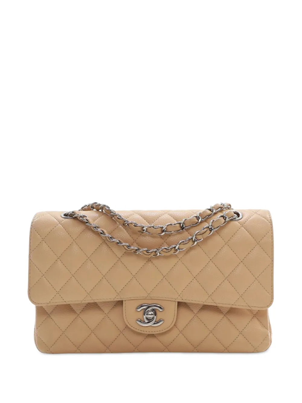 CHANEL Pre-Owned 2010-2011 Medium Classic Caviar Double Flap shoulder bag - Marrone