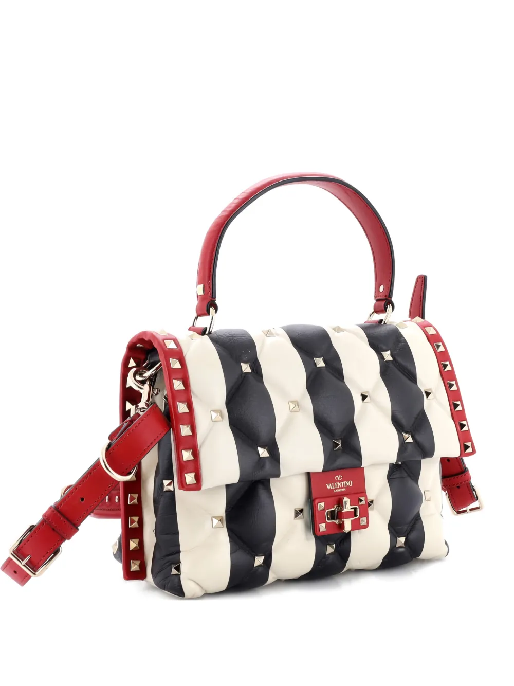 Valentino Garavani Pre-Owned Candystud Top Handle Bag Leather Medium shoulder bag - Multicolore