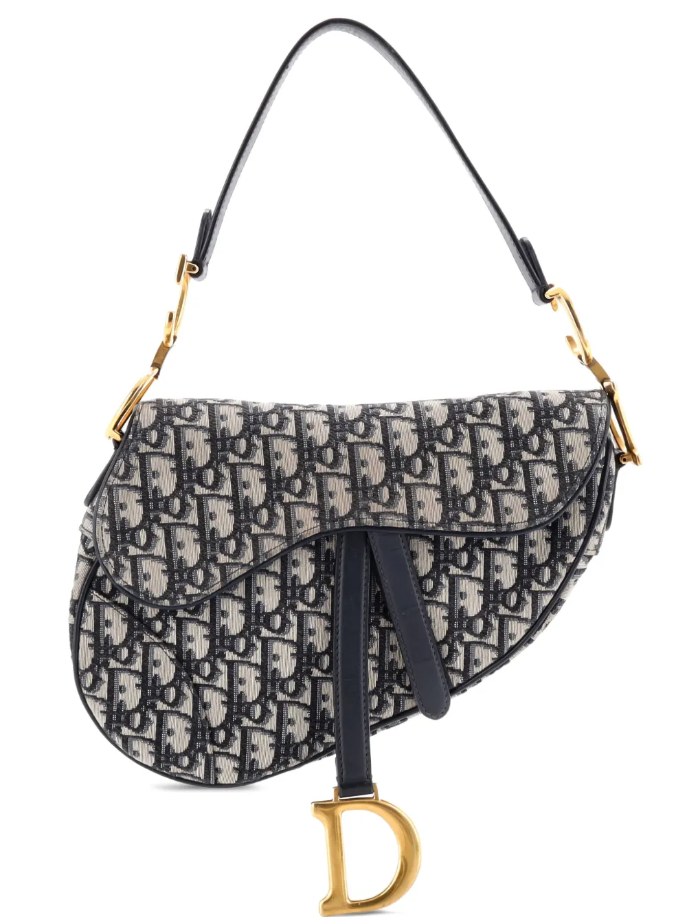 Christian Dior Pre-Owned Saddle Handbag Oblique Canvas Medium shoulder bag - Blu