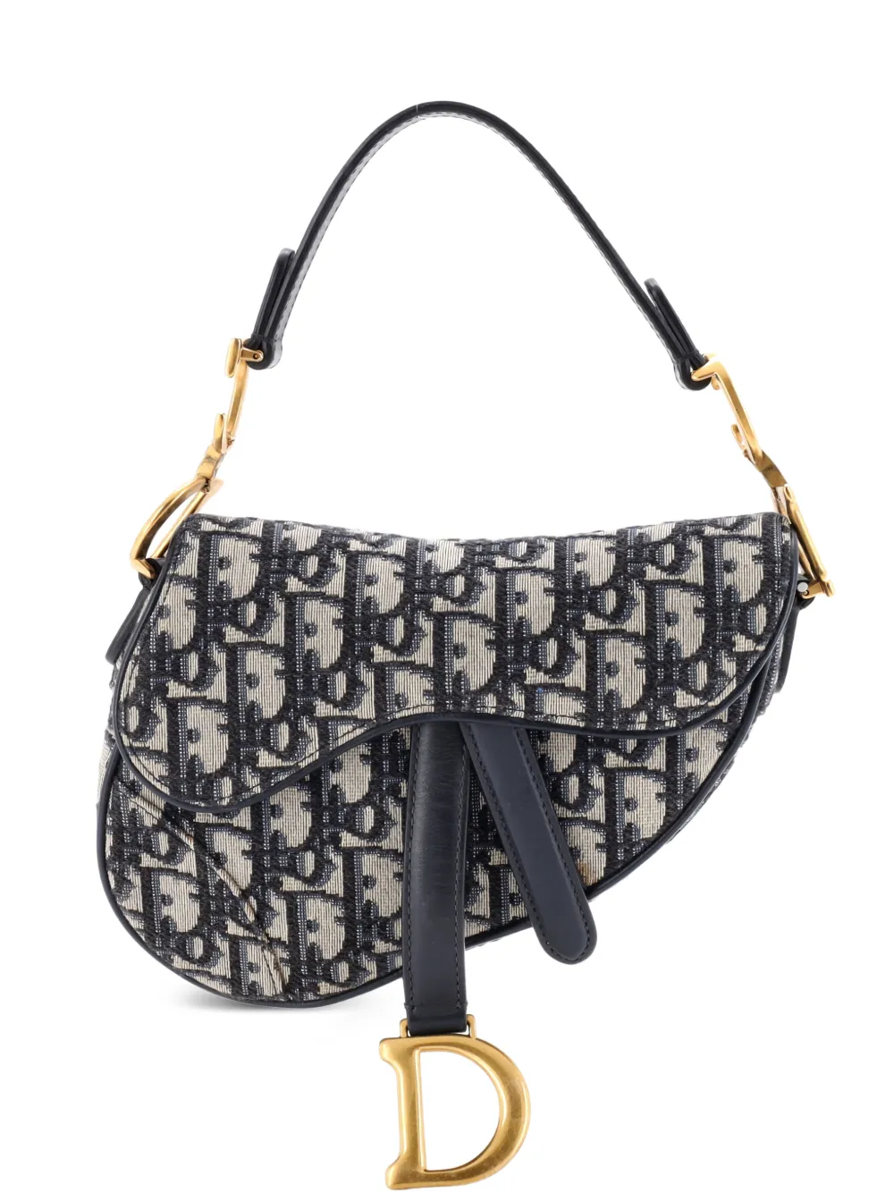 Christian Dior Pre-Owned Saddle Handbag Oblique Canvas Mini shoulder bag - Blu