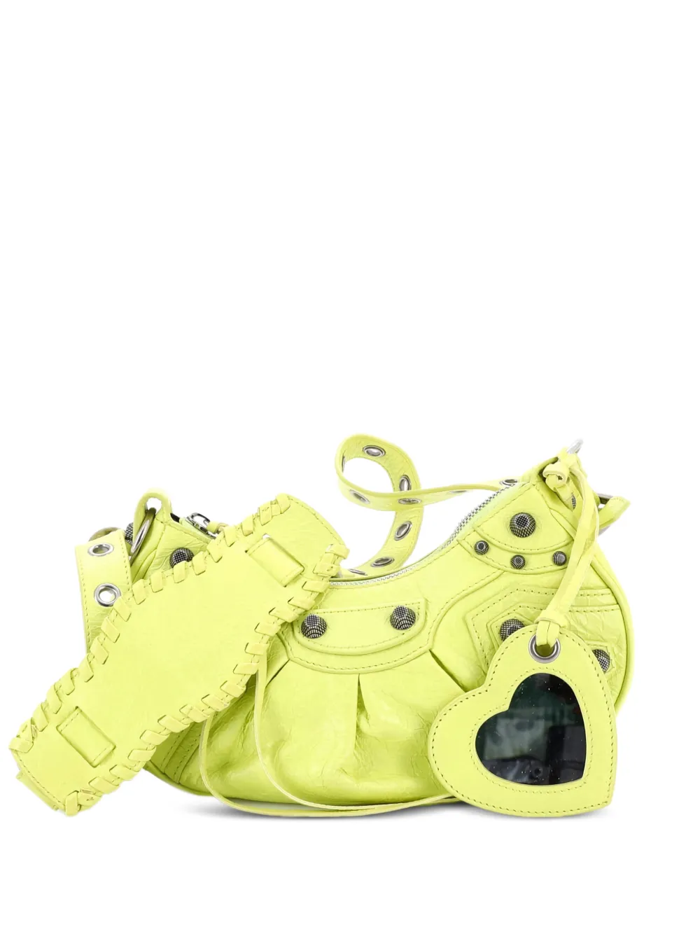 Balenciaga Pre-Owned Le Cagole Giant Studs Shoulder Bag Leather XS hobo bag - Giallo