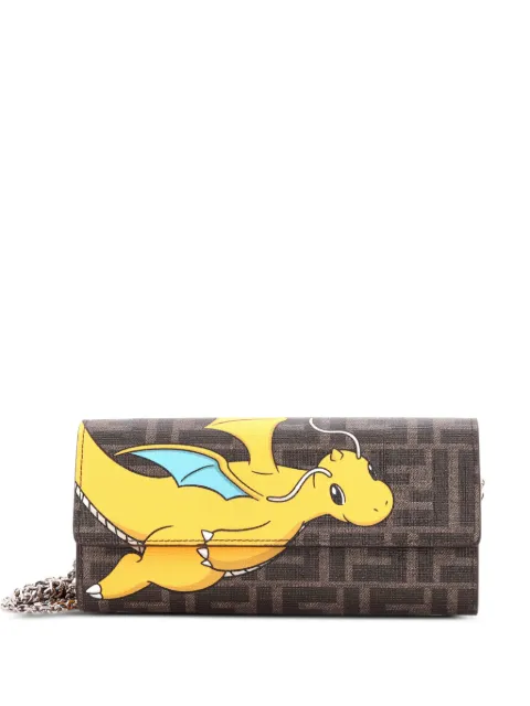 Fendi Pre-Owned x FRGMT Pokemon Continental Chain Wallet Embellished Zucca Canvas crossbody bag