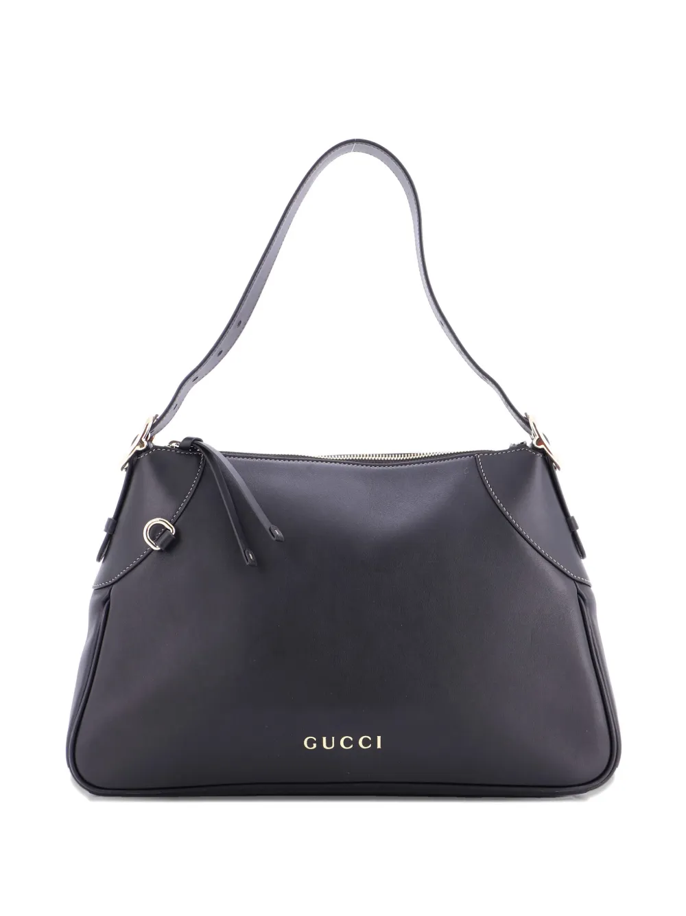 Gucci Pre-Owned Emblem Leather Medium shoulder bag - Nero