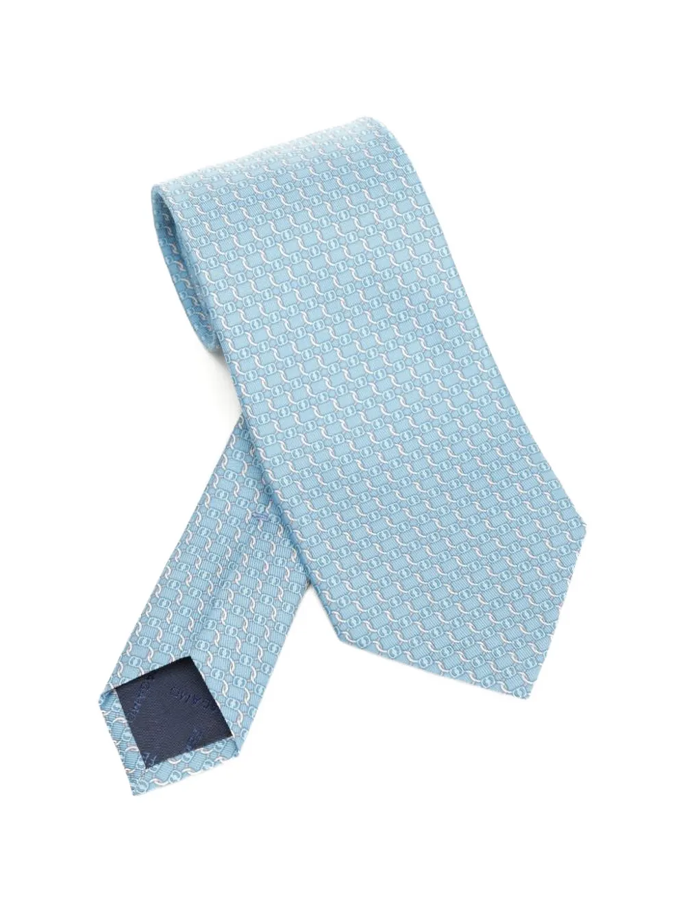 Ferragamo Gancini-print silk tie - Blau