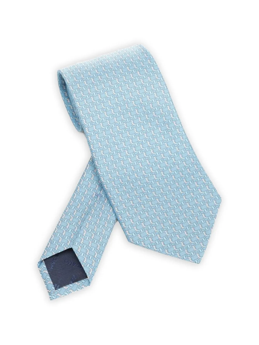 Ferragamo Gancini-print silk tie - Blu