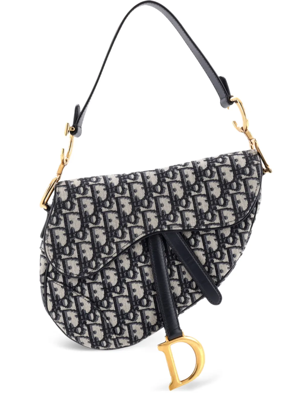 Christian Dior Pre-Owned Saddle Handbag Oblique Canvas Medium shoulder bag - Blu