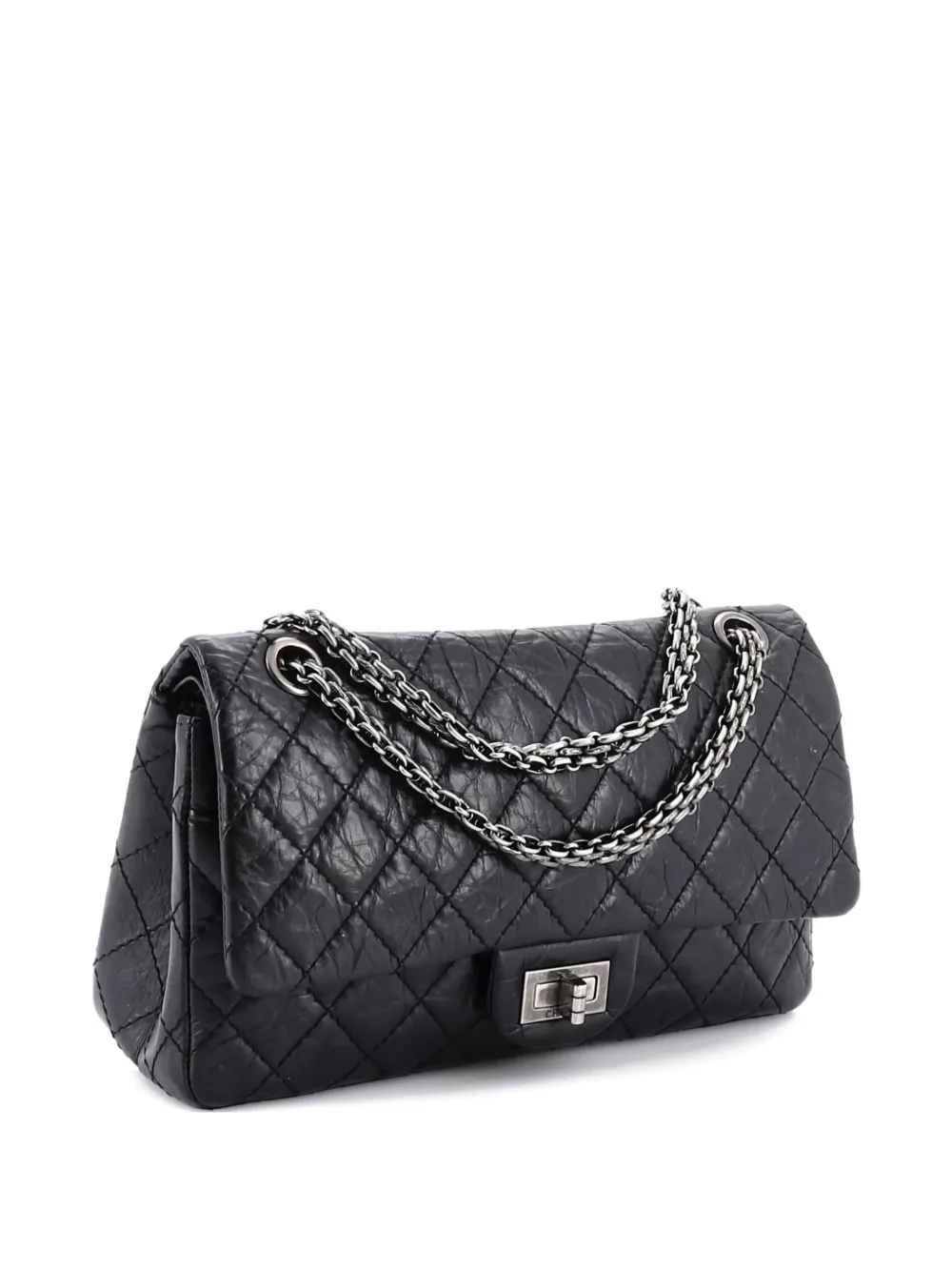 CHANEL Pre-Owned Reissue 2.55 Flap Bag Quilted Aged Calfskin 225 shoulder bag - Black