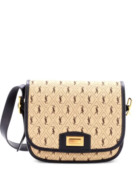 Saint Laurent Pre-Owned Flap Satchel Monogram All Over Canvas and Leather Small crossbody bag