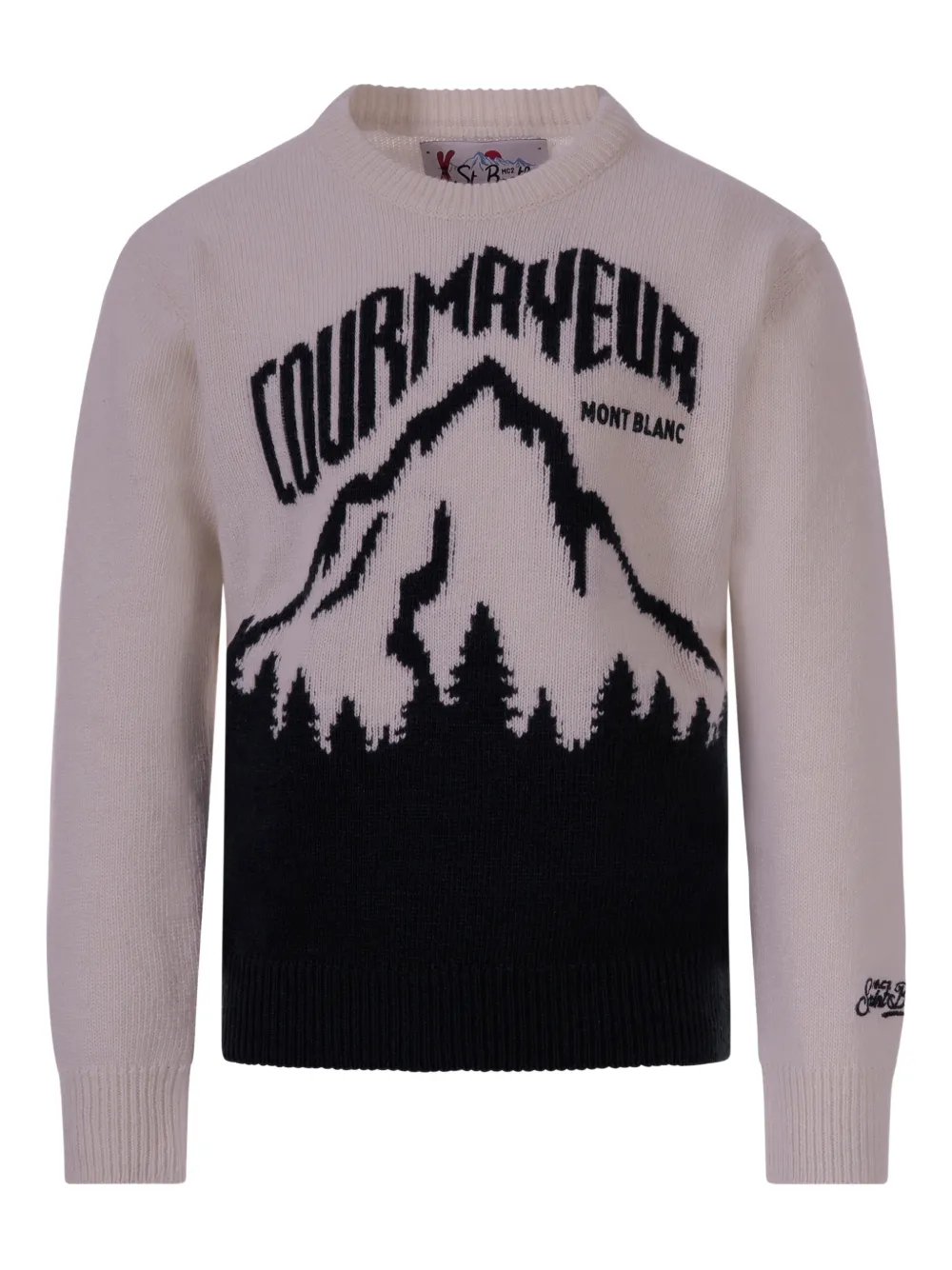MC2 Saint Barth Kids mountain intarsia crew-neck sweater - Toni neutri