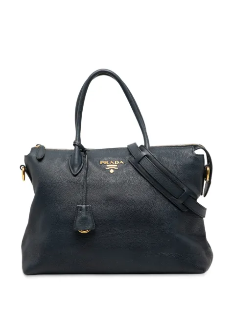 Prada Pre-Owned 2000-2025 Vitello Daino Zip Top satchel