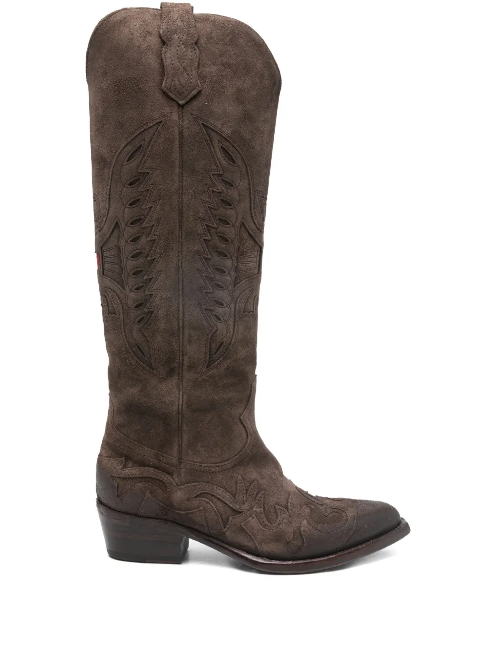 Damy wins-embroidered cowboy boots - Marrone