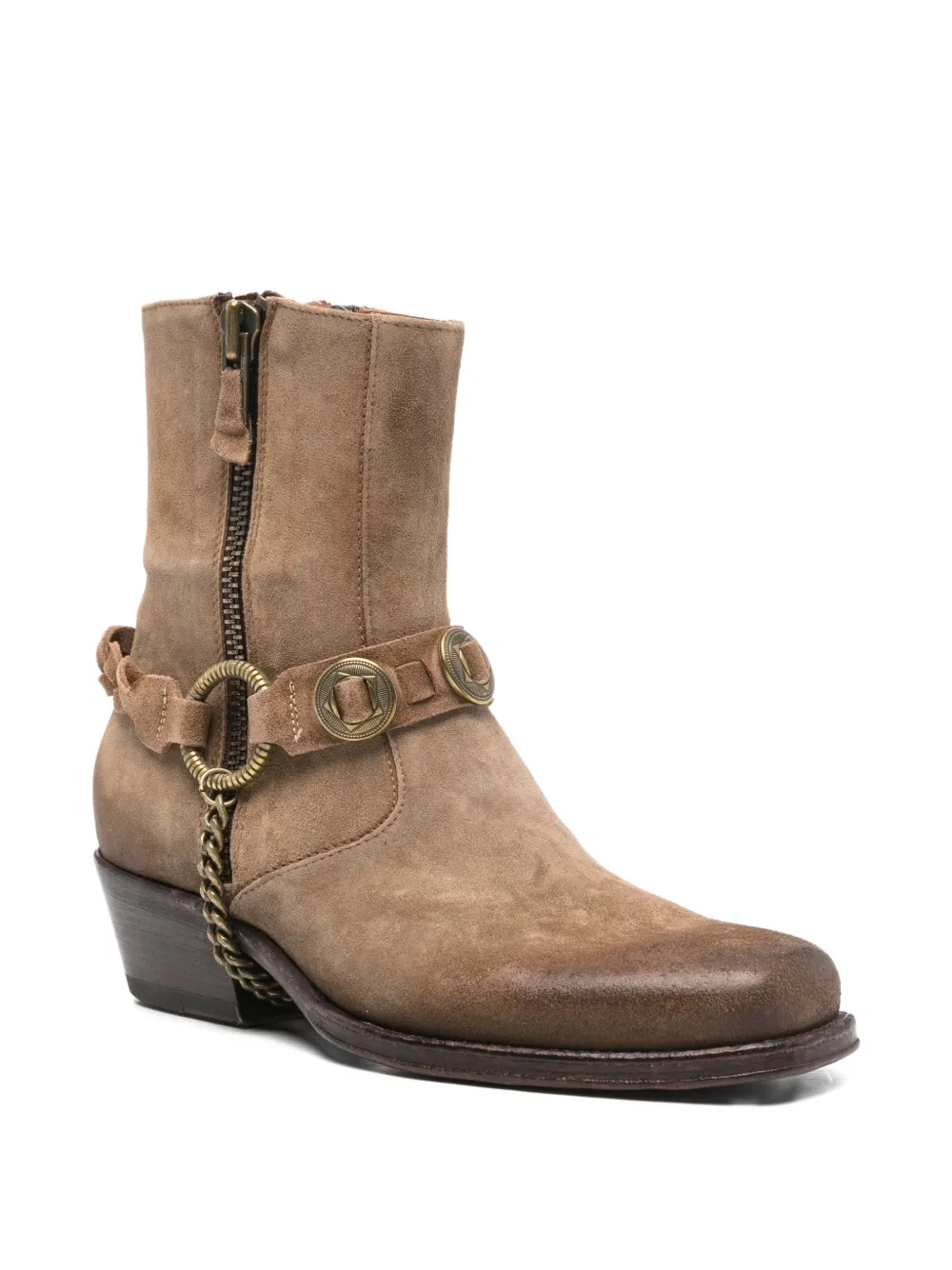  Damy Chain-embellishment Boots - Brown 