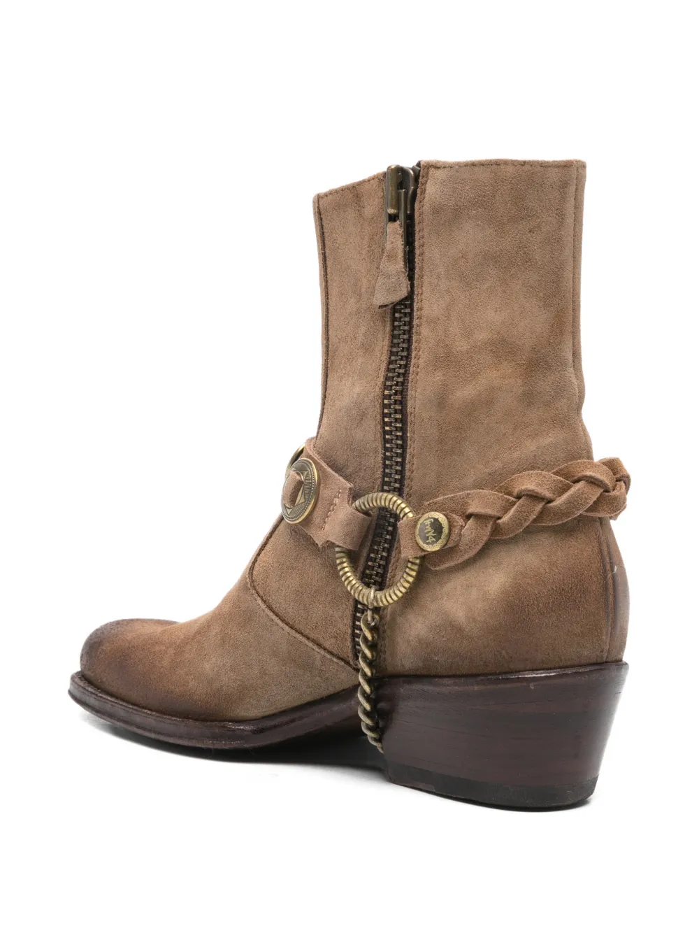  Damy Chain-embellishment Boots - Brown 