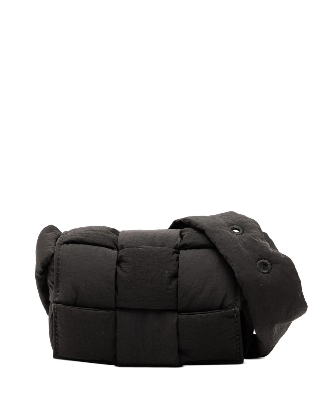 Bottega Veneta Pre-Owned 2012-2025 Candy Nylon Intrecciato Padded Tech Cassette crossbody bag - Nero