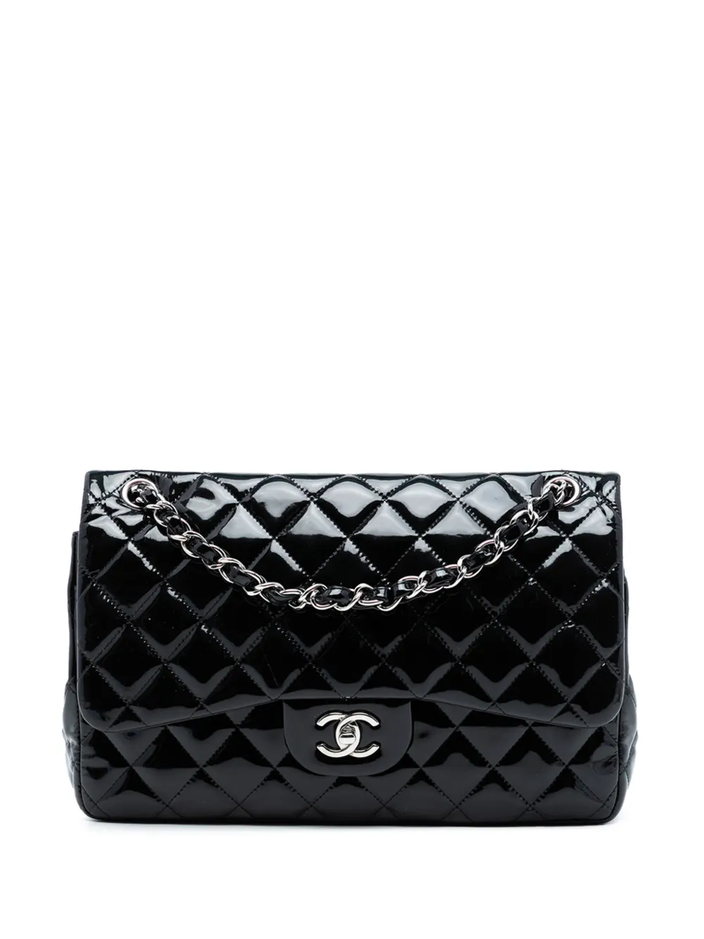 CHANEL Pre-Owned 2011 Jumbo Classic Patent Double Flap shoulder bag - Nero