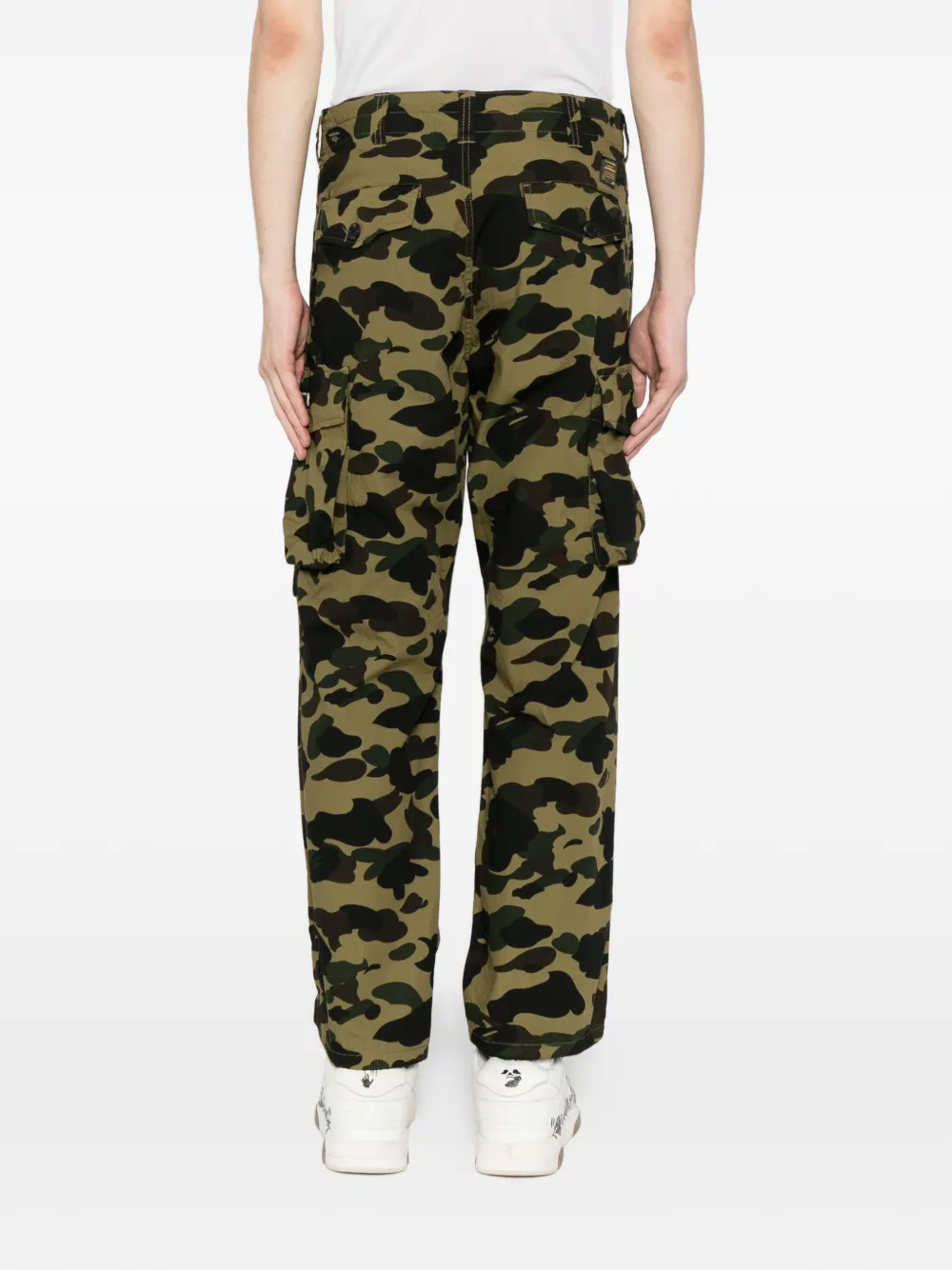 A BATHING APE Broek met camouflageprint Groen