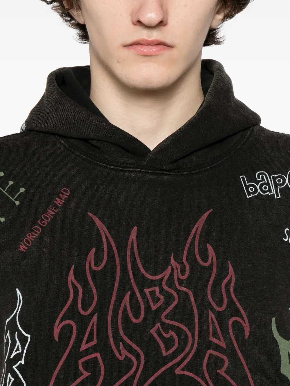 A BATHING APE Hoodie met logoprint Bruin