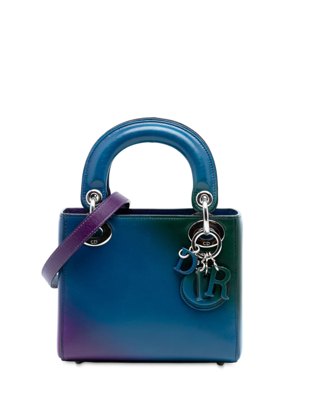 Christian Dior Pre-Owned 2013 Mini Ombre Calfskin Lady Dior satchel - Blu