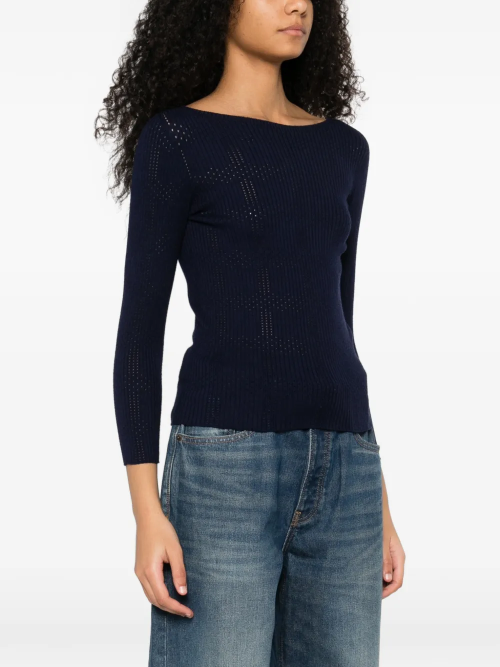  Twinset Top De Canalé - Azul 