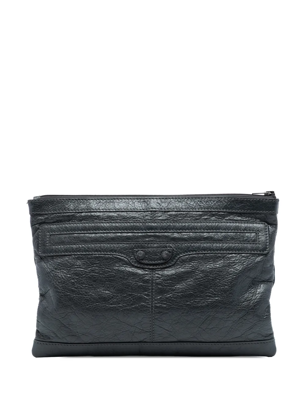 Balenciaga Pre-Owned 2005 Lambskin Motocross Classic Clip clutch bag - Nero