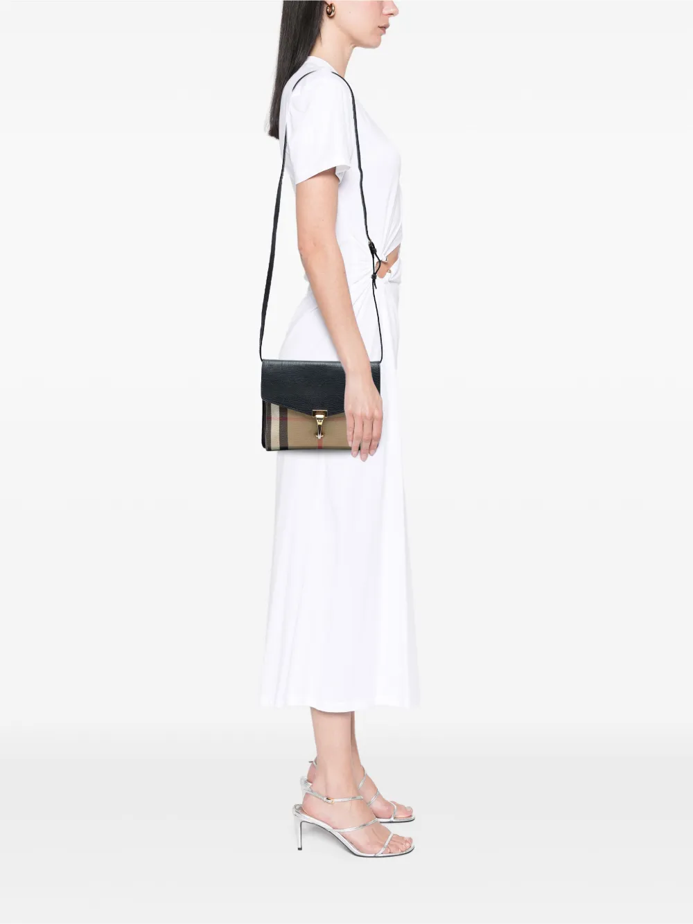 2000-2017 Small Leather And House Check Canvas Derby Macken Crossbody Bag