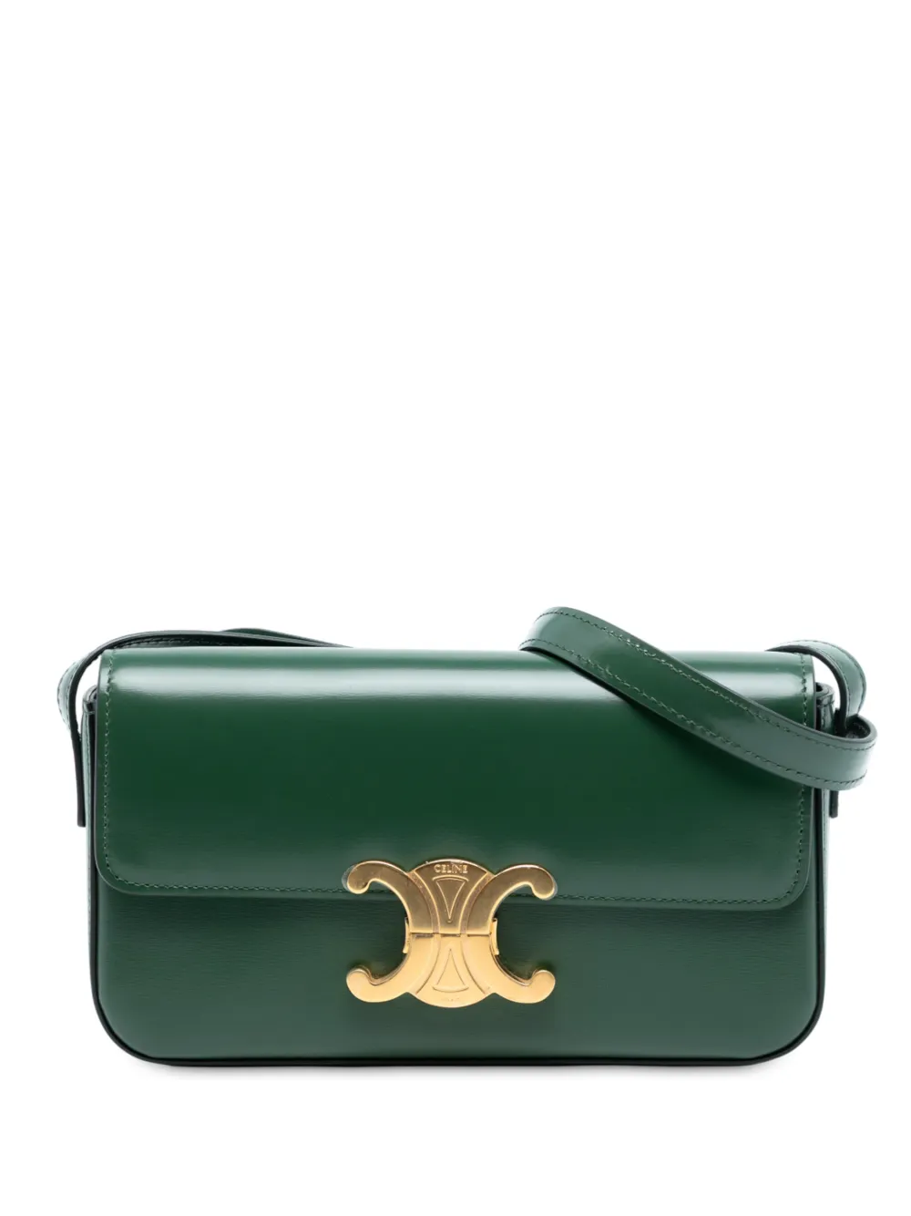 Celine Pre-Owned 2021 Shiny Calfskin Claude shoulder bag - Verde
