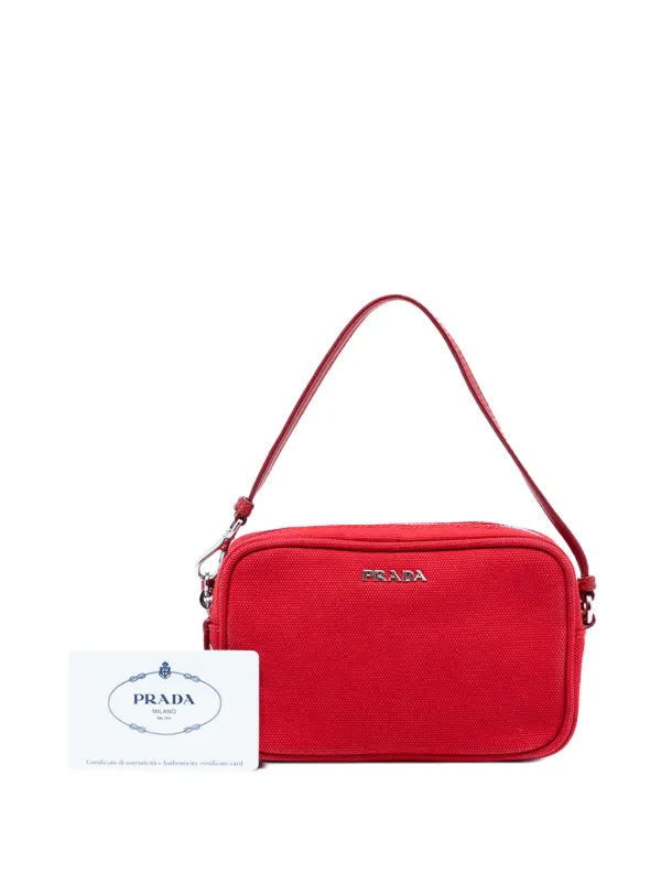 Prada Pre-Owned 2000-2025 Canvas Canapa Pouch | Red | FARFETCH CA