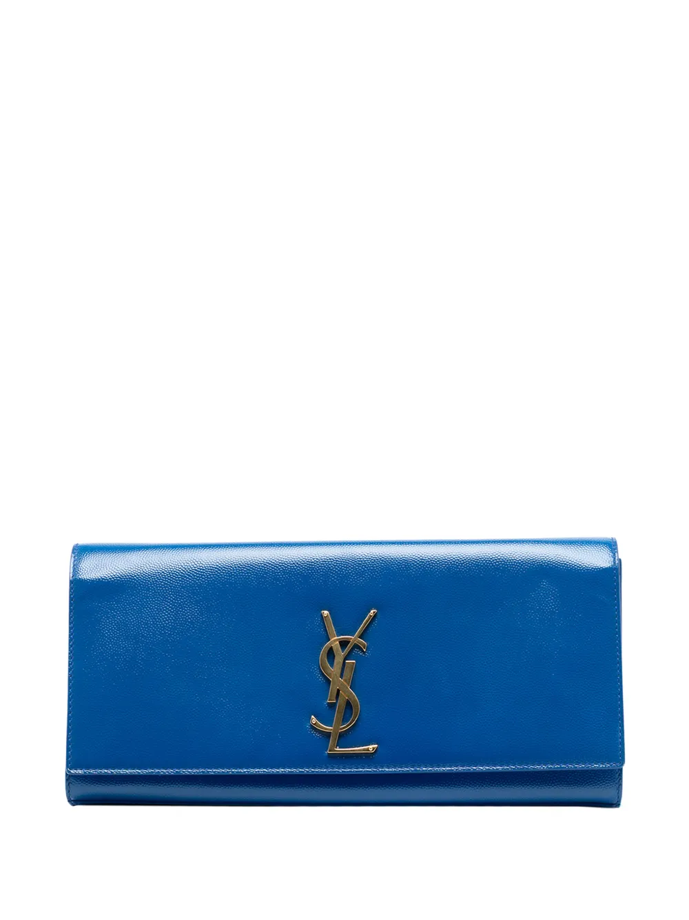 Saint Laurent Pre-Owned 2013 グレインドプードル Cassandre モノグラム クラッチバッグ | ブルー | Image 1